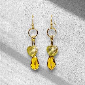 BOUTIQUE Elegant Gold & Charm Drop Earrings, Classy Charm Dangles